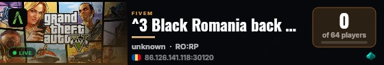^3 Black Romania back Official ➜ ^3StaffFree ^3 live status badge