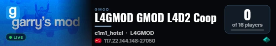 L4GMOD GMOD L4D2 Coop live status badge