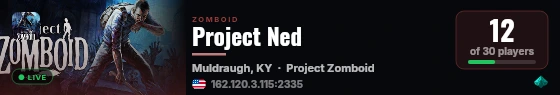 Project Ned live status badge