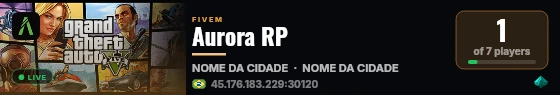 Aurora RP live status badge