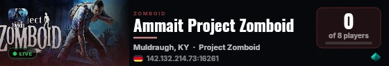 Ammait Project Zomboid live status badge
