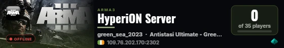 HyperiON Server live status badge