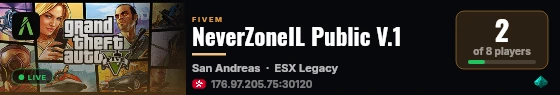 NeverZoneIL Public V.1 live status badge