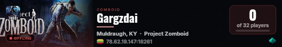 Gargzdai live status badge