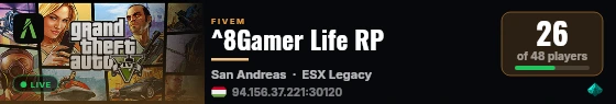 ^8Gamer Life RP live status badge