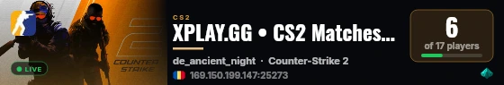 XPLAY.GG • CS2 Matches #10 live status badge