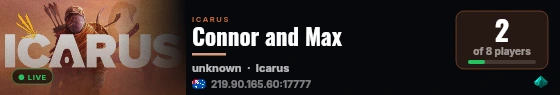 Connor and Max live status badge
