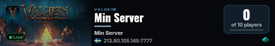 Min Server live status badge