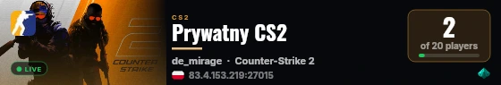Prywatny CS2 live status badge