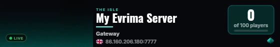 My Evrima Server live status badge