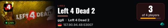 Left 4 Dead 2 live status badge