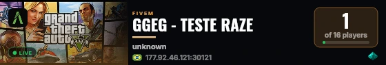 GGEG - TESTE RAZE live status badge