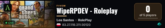 WipeRPDEV - Roleplay live status badge