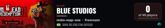 BLUE STUDIOS live status badge