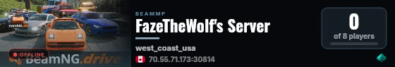 FazeTheWolf's Server live status badge
