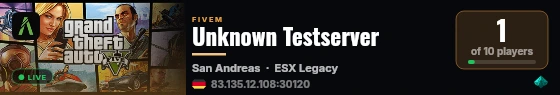 Unknown Testserver live status badge