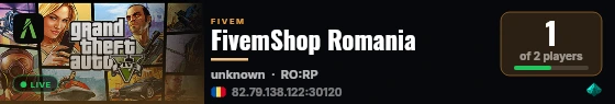 FivemShop Romania live status badge