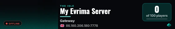 My Evrima Server live status badge