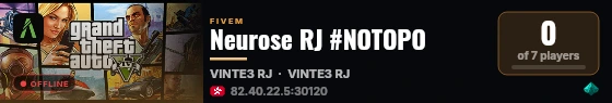 Neurose RJ #NOTOPO live status badge