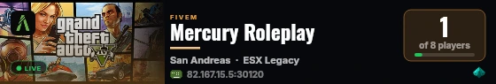Mercury Roleplay live status badge
