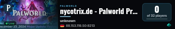 nycotrix.de - Palworld Private live status badge