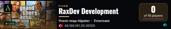 RaxDev Development live status badge