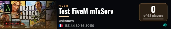 Test FiveM mTxServ live status badge