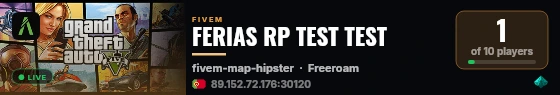 FERIAS RP TEST TEST live status badge