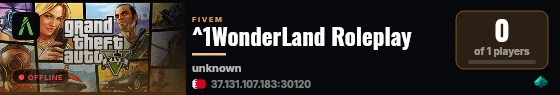 ^1WonderLand Roleplay live status badge