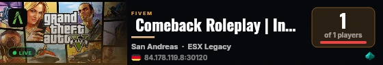  Comeback Roleplay | Ingame Voice   live status badge
