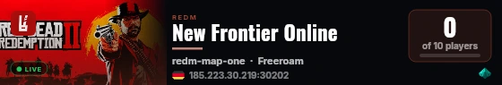 New Frontier Online live status badge