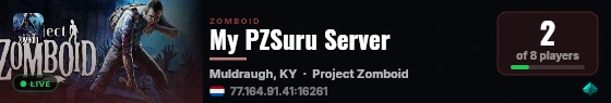 My PZSuru Server live status badge