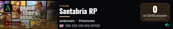 Santabria RP live status badge