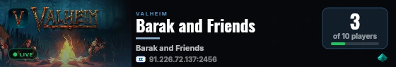 Barak and Friends live status badge