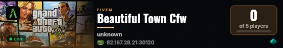 Beautiful Town Cfw live status badge