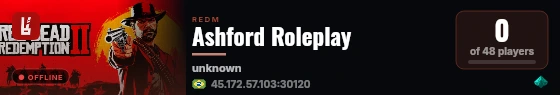 Ashford Roleplay live status badge