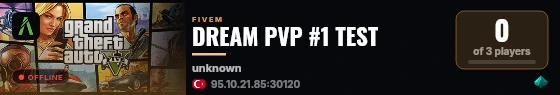 DREAM PVP #1 TEST live status badge