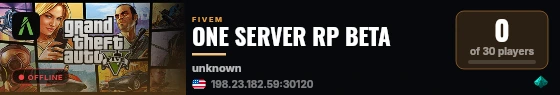 ONE SERVER RP BETA live status badge