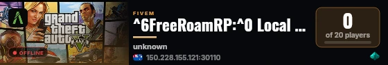 ^6FreeRoamRP:^0 Local Development🍑 live status badge