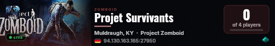 Projet Survivants live status badge