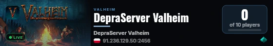 DepraServer Valheim live status badge