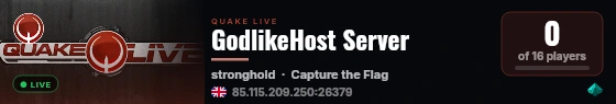 GodlikeHost Server live status badge