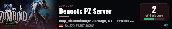 Denoots PZ Server live status badge