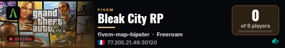 Bleak City RP live status badge