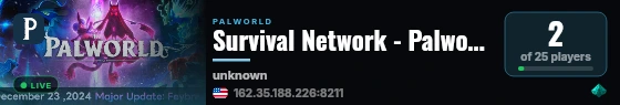 Survival Network - Palworld live status badge
