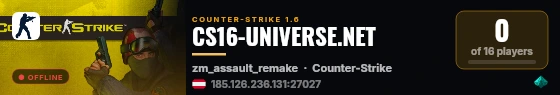 CS16-UNIVERSE.NET live status badge