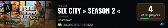 SIX CITY » SEASON 2 « live status badge