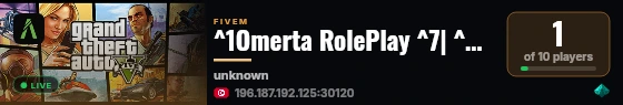 ^1Omerta RolePlay ^7| ^2Season 1 live status badge