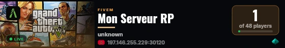 Mon Serveur RP live status badge