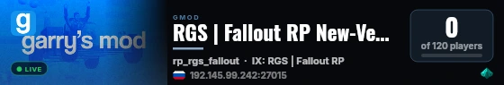 RGS | Fallout RP New-Vegas | discord.gg/MvWQnHFwJt live status badge